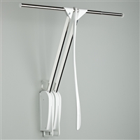 Otto Closet Pro Wall-mounted pull down rail - white-chrome plated 1