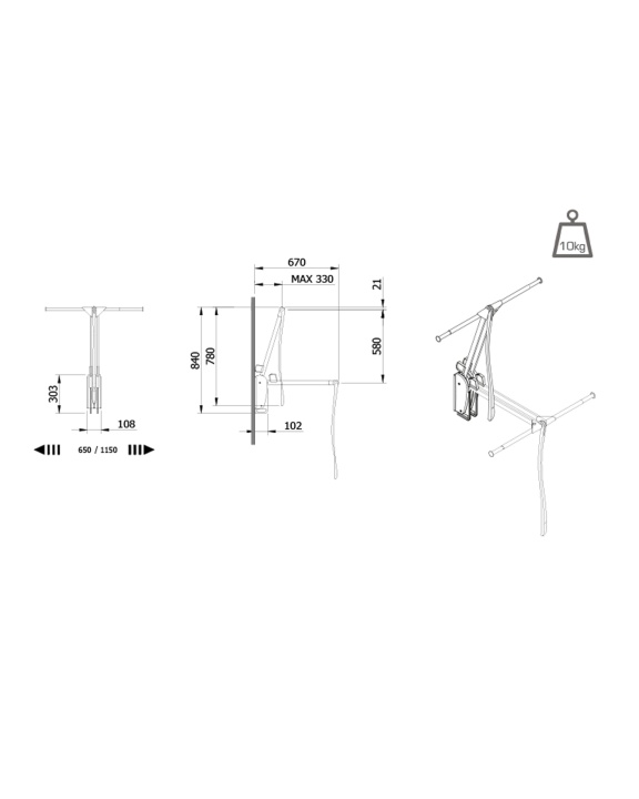 Servetto  Otto Closet Pro is a wall-mounted pull down rail - Bild 3 von 3