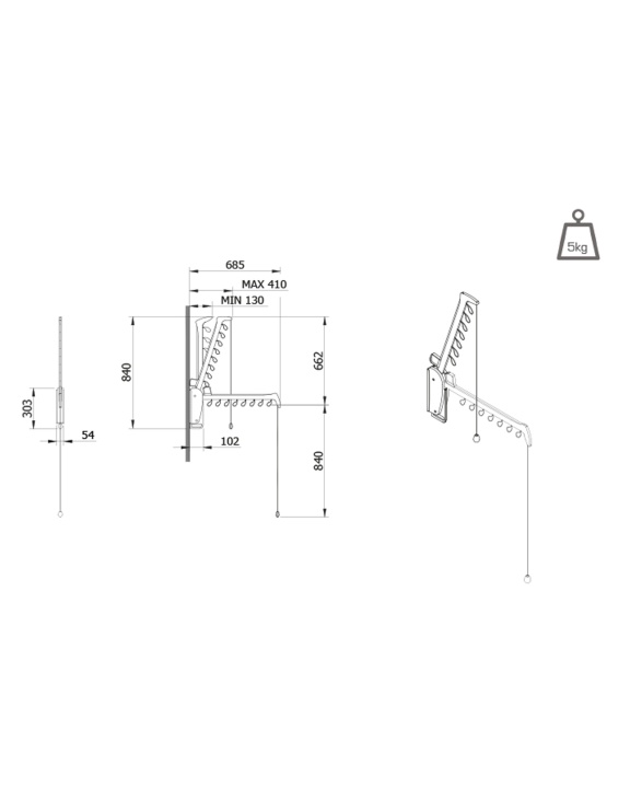 Otto - Appendiabiti Saliscendi | ServettoCose Shop - immagine 3 di 3