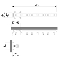 Pull-out tie rack - 32 hooks - anthracite-anthracite 2