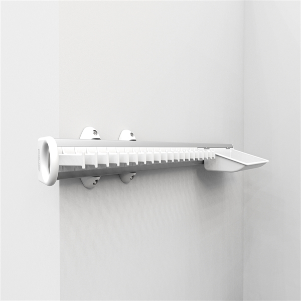 Pull-out tie rack with tray - 20 hooks - white-bright aluminium