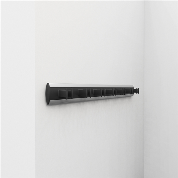 Fixed belt rack - black-satin aluminium